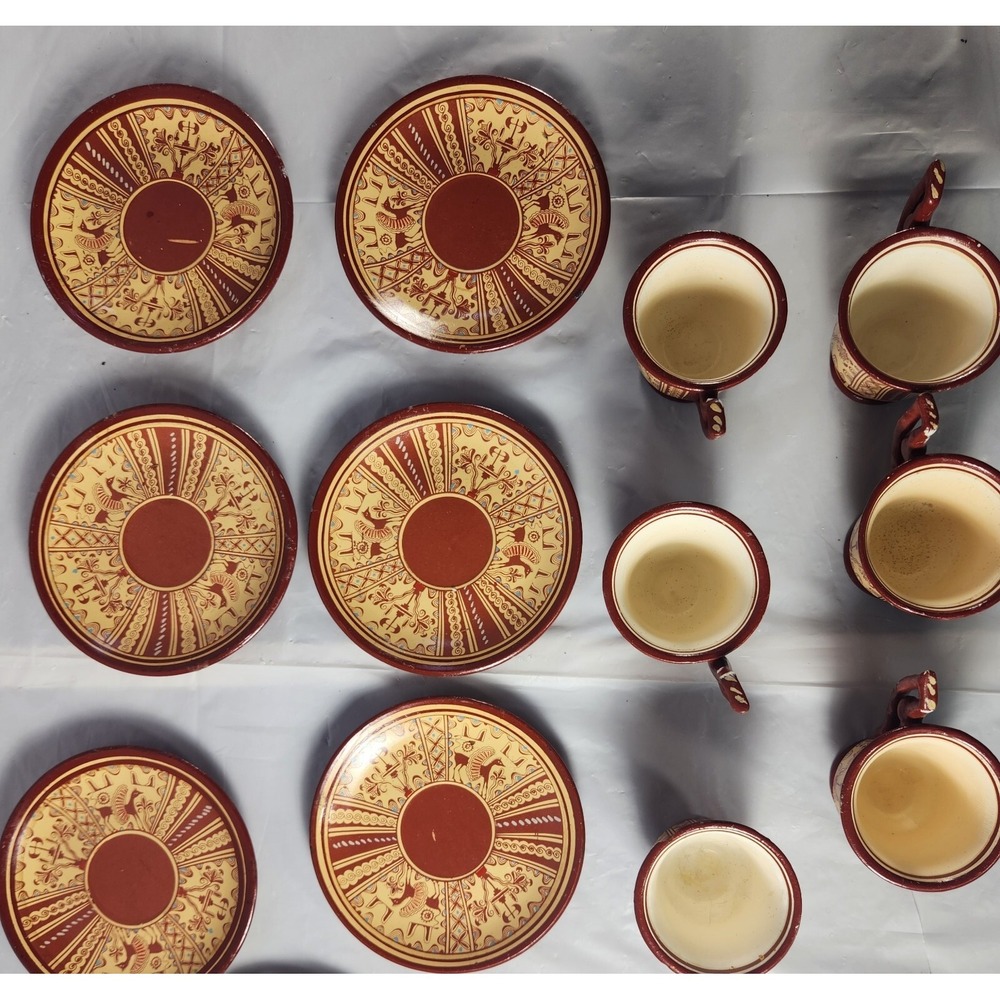 Hand Painted Cups &‎ Saucers  Greece Signed Louvre Museum Antique